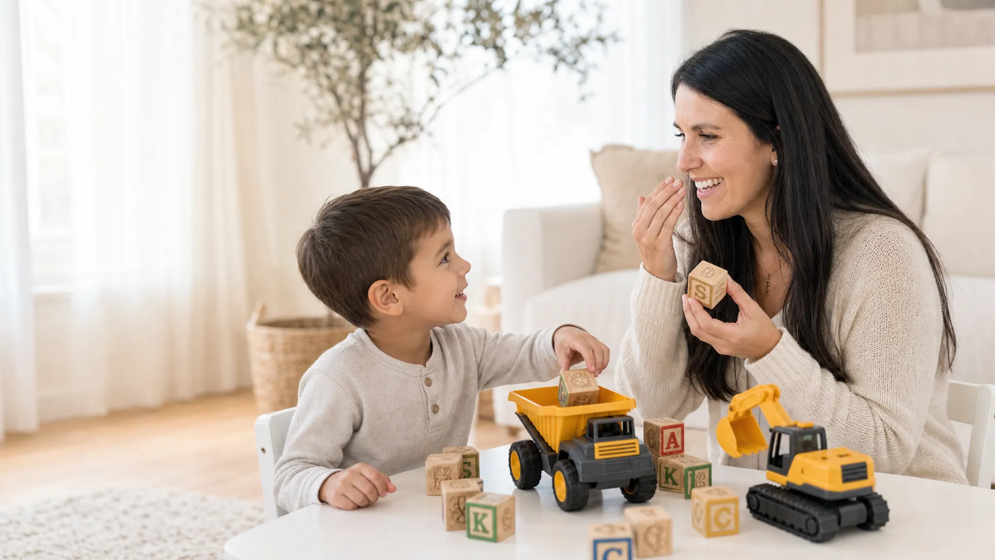 In-home pediatric speech therapy session in Norwalk, CT